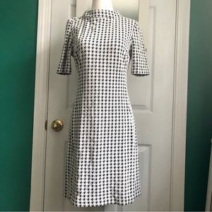 American Living black/white houndstooth shift dress 6